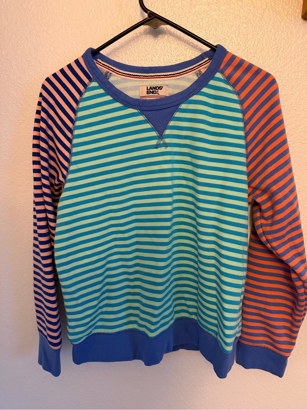 Lands' End Striped Raglan Sweater